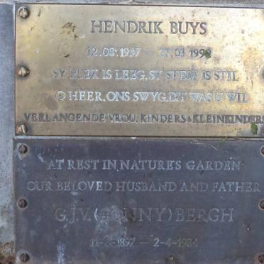 BUYS Hendrik 1937-1999 :: BERGH G.J.V. 1897-1984