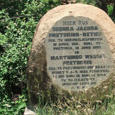 PRETORIUS Marthinus Wessel 1822-1864 &amp; Debora Jacoba RETIEF 1815-1900 