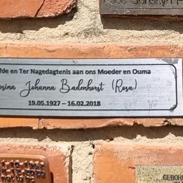 BADENHORST Rosina Johanna 1927-2018