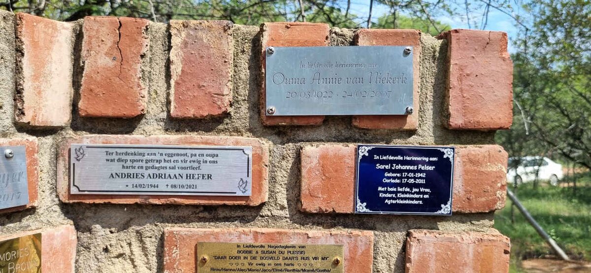 HEFER Andries Adriaan 1944-2021 :: PELSER Sarel Johannes 1942-2011 