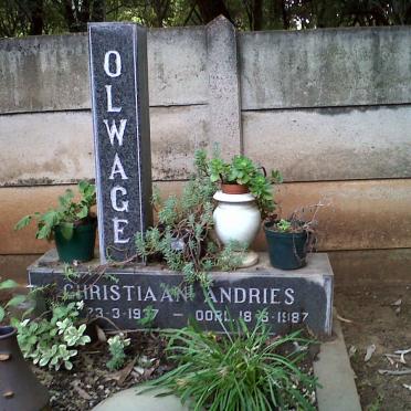 OLWAGE Christiaan  Andries 1937-1987