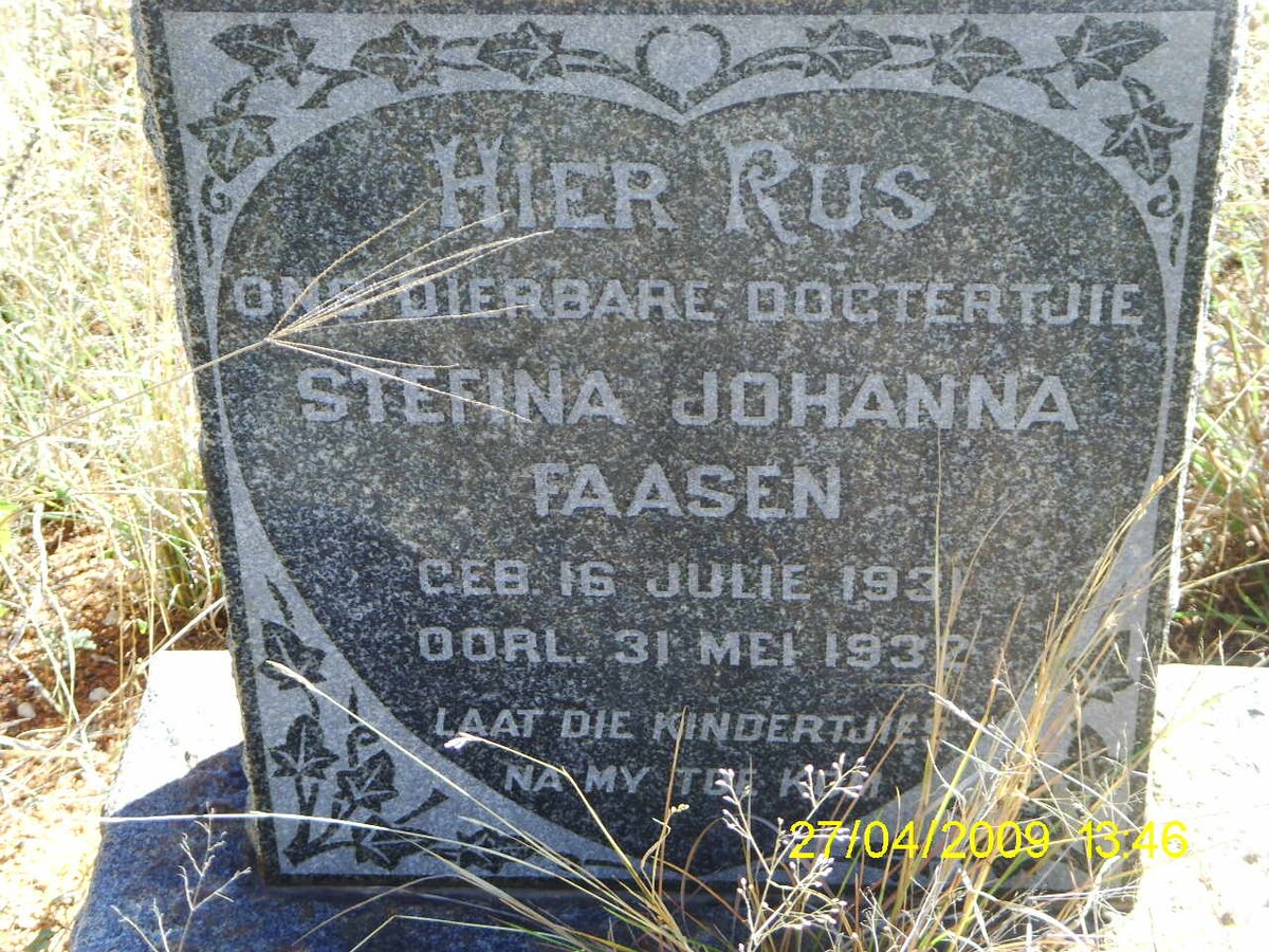 FAASEN Stefina Johanna 1931-1932