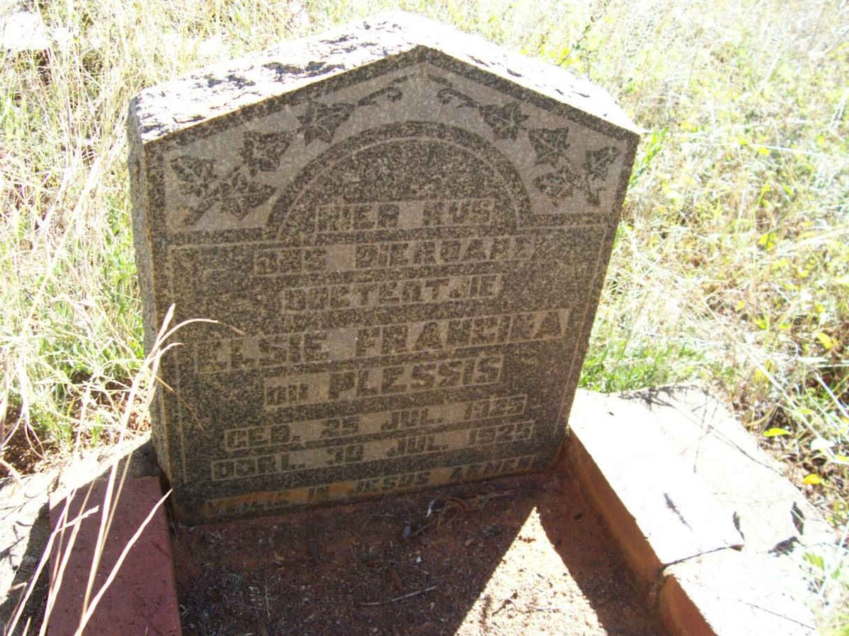 PLESSIS Elsie Francina, du 1925-1925