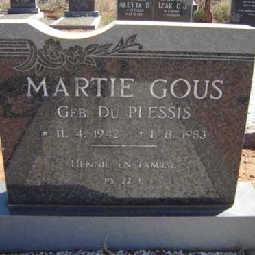 GOUS Martie nee DU PLESSIS 1942-1983