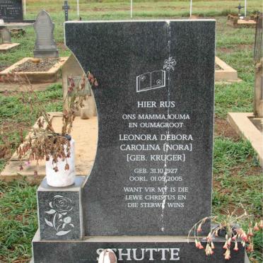 SCHUTTE Leonora Debora Carolina nee KRUGER 1927-2005