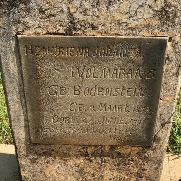 WOLMARANS Hendriena Johanna nee BODENSTEIN 1832-1907