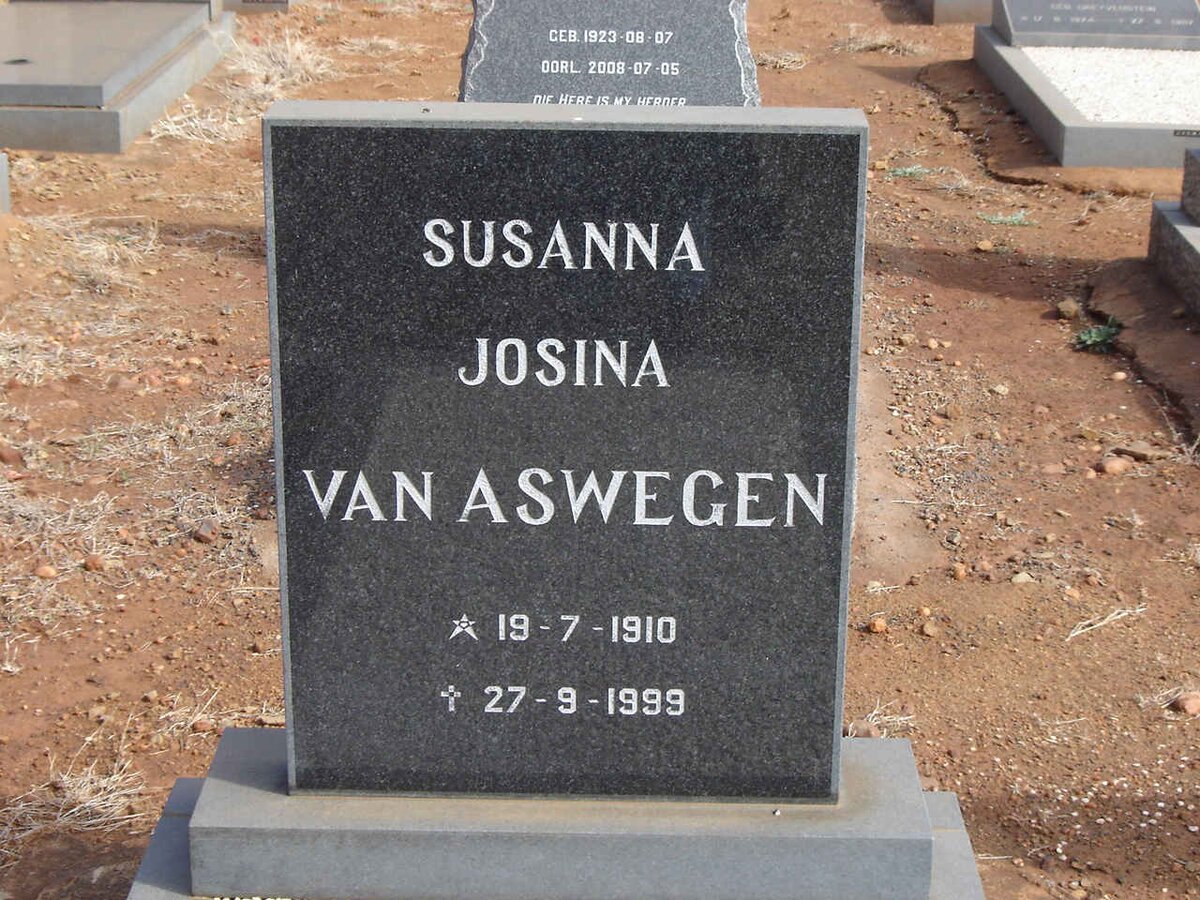 ASWEGEN Susanna Josina, van 1910-1999