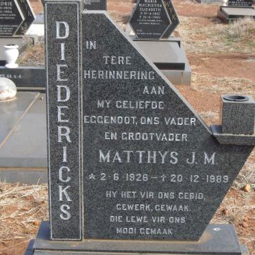 DIEDERICKS Matthys J.M. 1926-1989