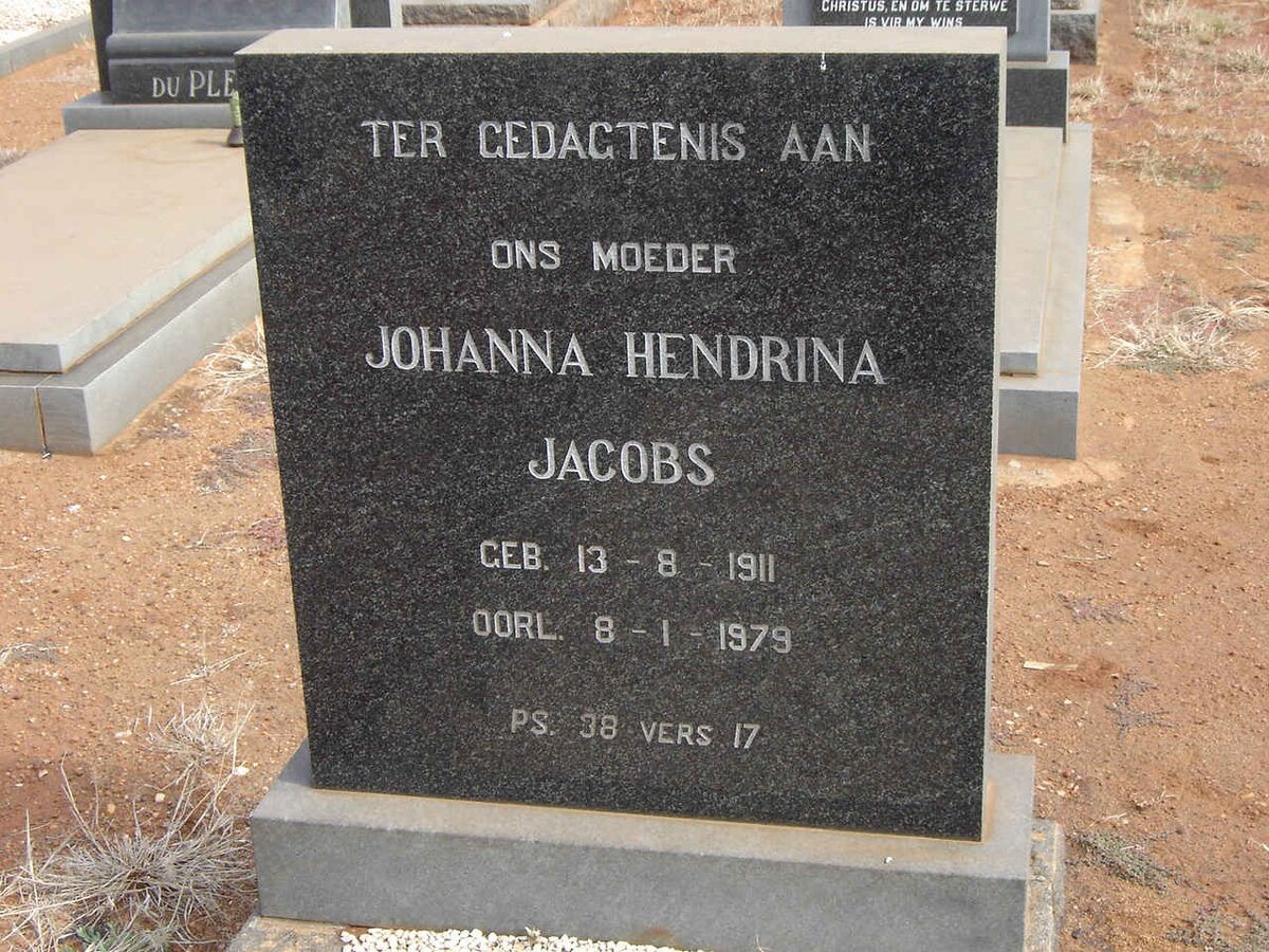 JACOBS Johanna Hendrina 1911-1979