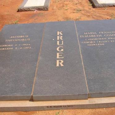 KRUGER Jacobus Theodorus 1904-1975 &amp; Maria Francina Elizabeth COMBRINK previously KRUGER nee ELLIS 1923-