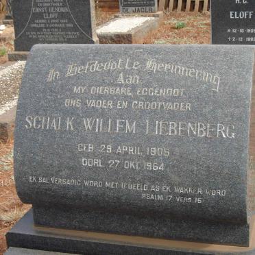 LIEBENBERG Schalk Willem 1905-1964