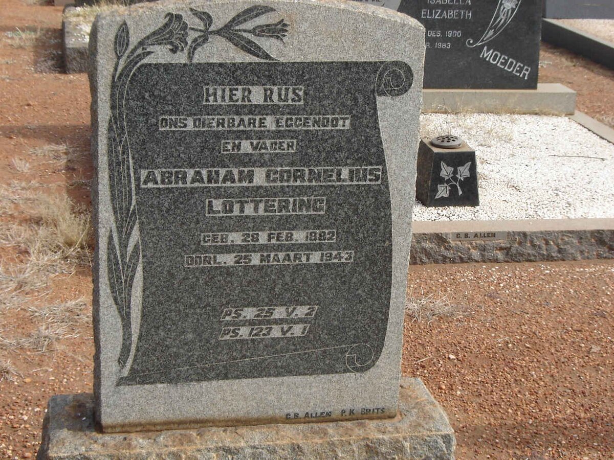 LOTTERING Abraham Cornelius 1882-1943