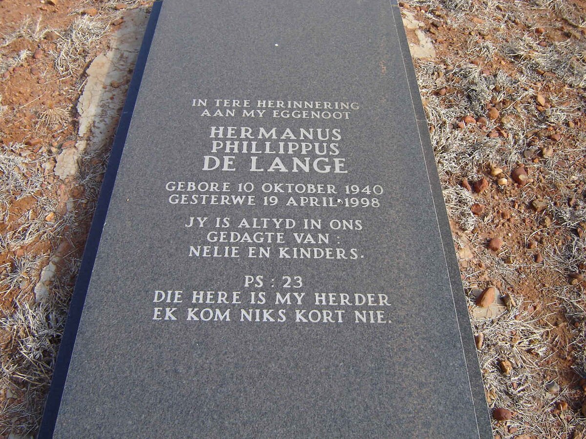 LANGE Hermanus Phillippus, de 1940-1998
