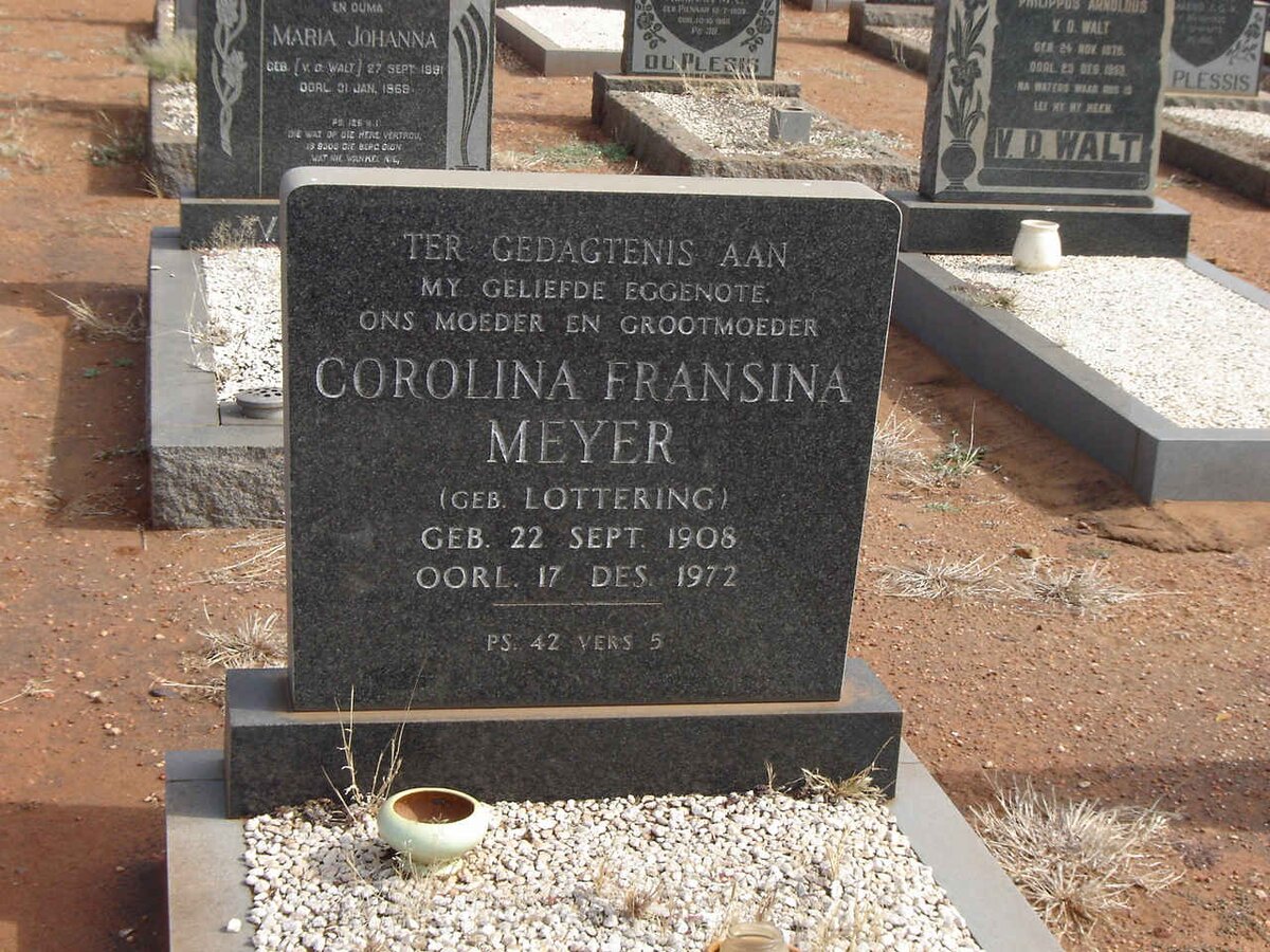 MEYER Carolina Fransina nee LOTTERING 1908-1972