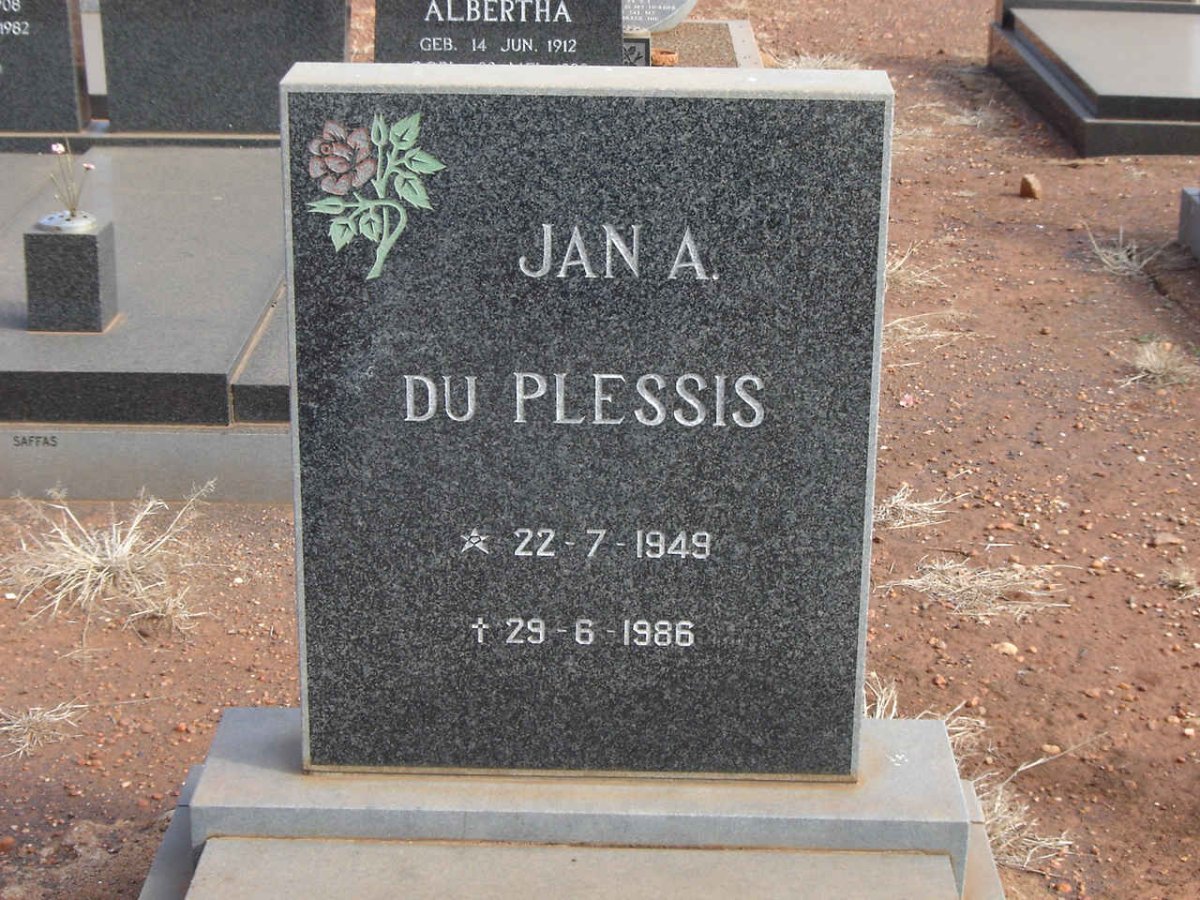 PLESSIS Jan A., du 1949-1986