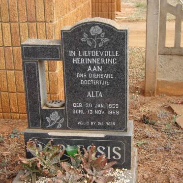 PLESSIS Alta, du 1959-1959