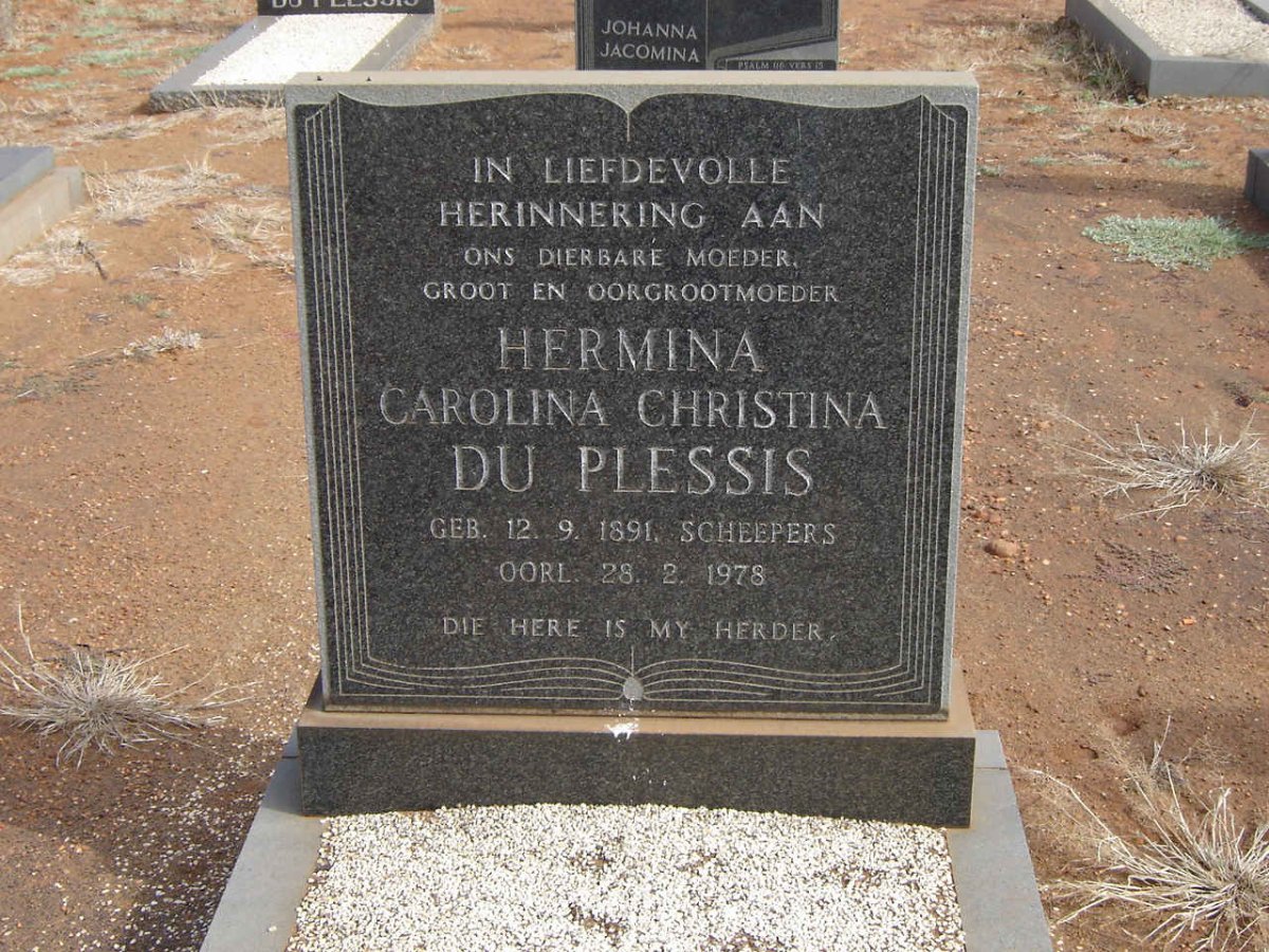 PLESSIS Hermina Carolina Christina, du nee SCHEEPERS