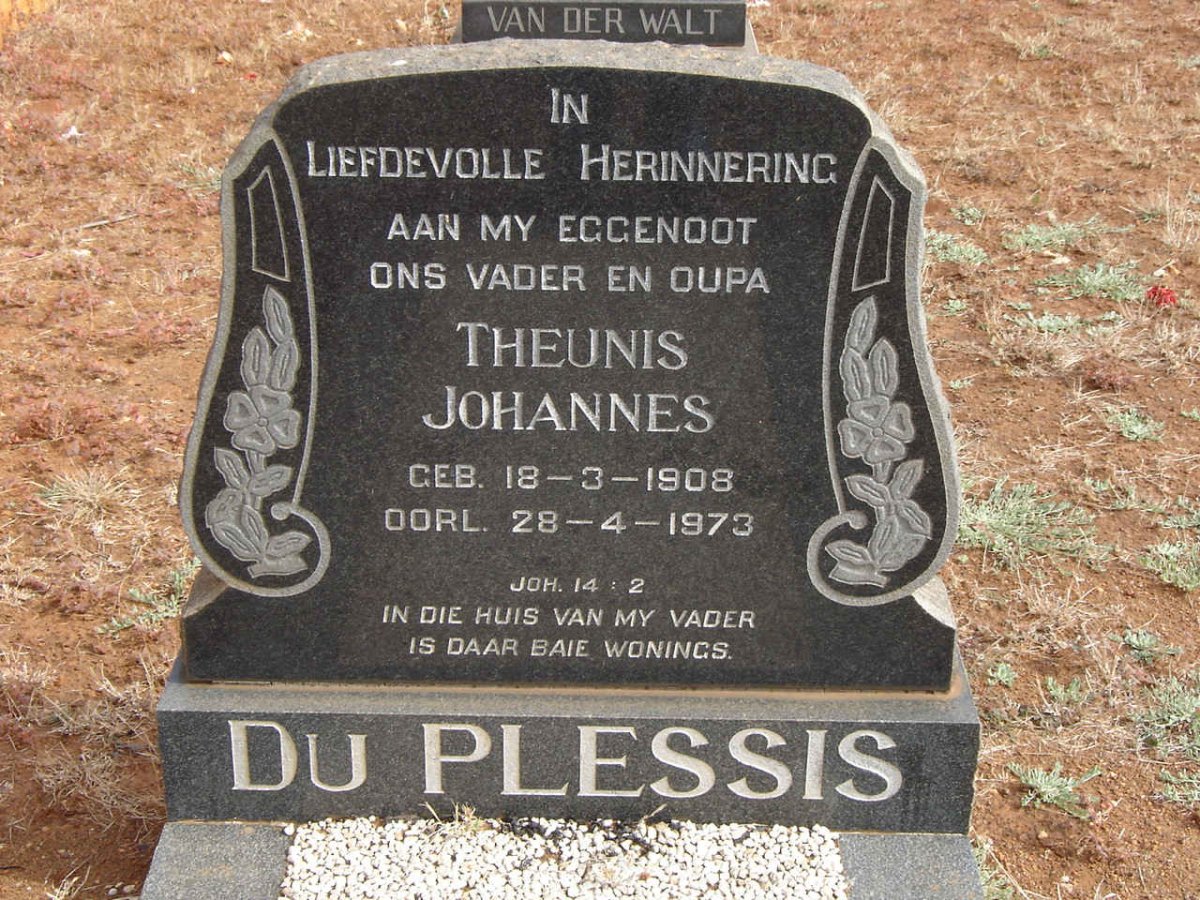 PLESSIS Theunis Johannes 1908-1973