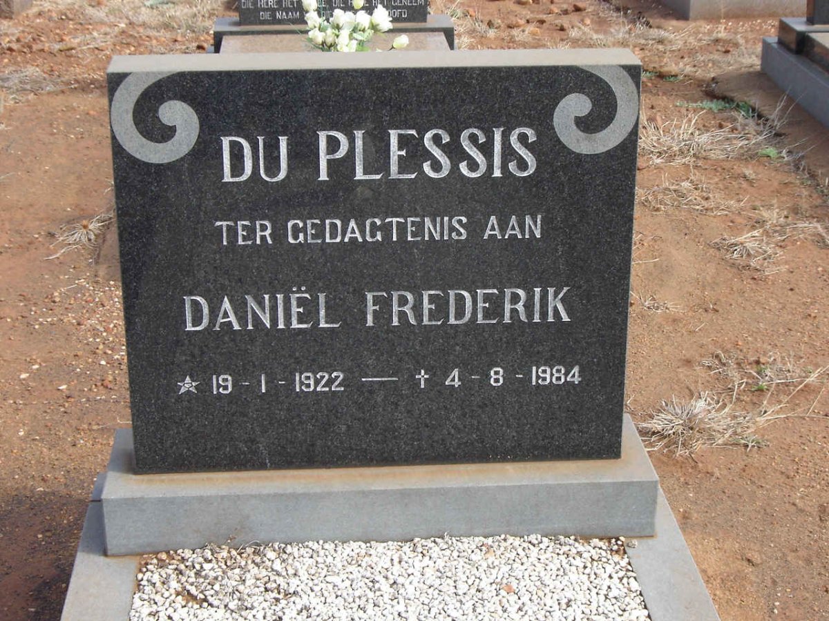 PLESSIS Daniel Frederik, du 1922-1984