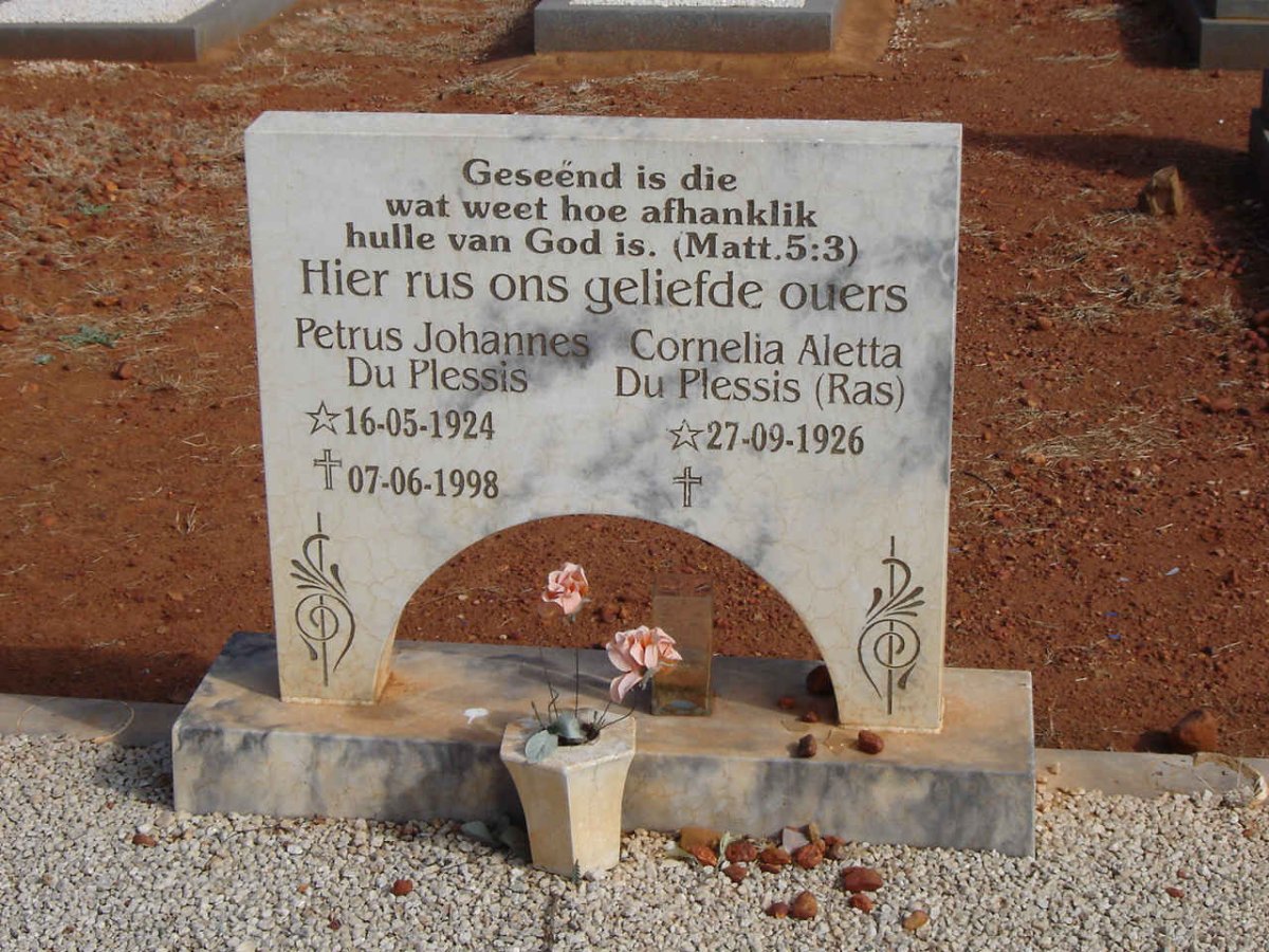 PLESSIS Petrus Johannes, du 1924-1998 &amp; Cornelia Aletta RAS 1926-
