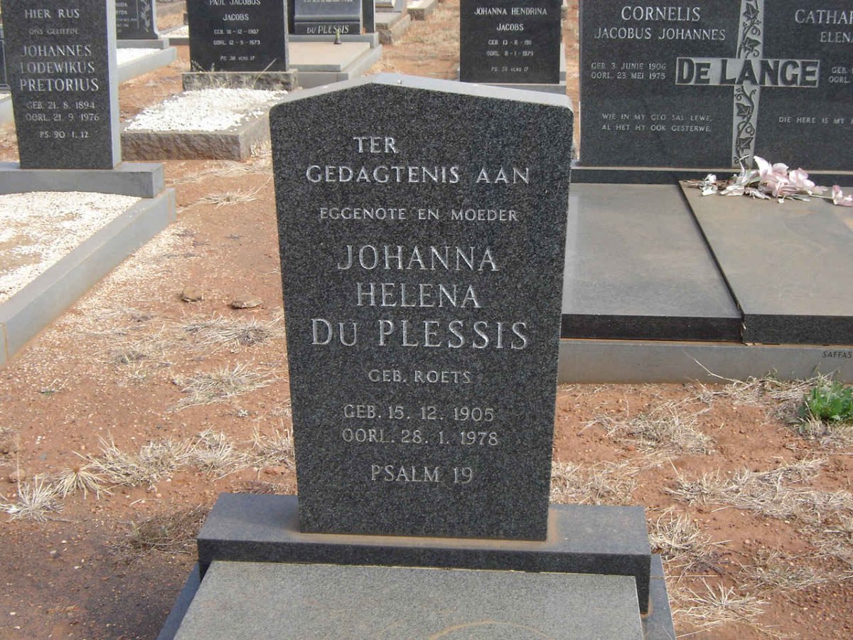 PLESSIS Johanna Helena, du nee ROETS 1905-1978