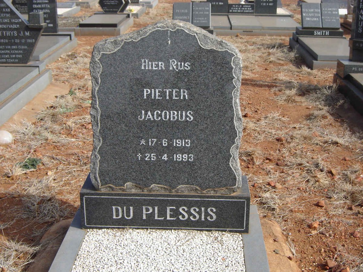 PLESSIS Pieter Jacobus, du 1913-1993