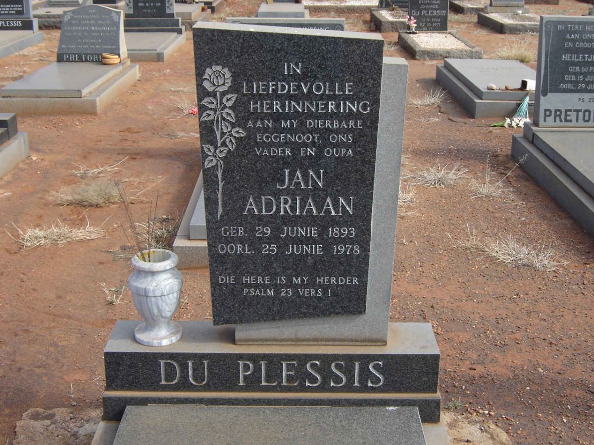 PLESSIS Jan Adriaan, du 1893-1978
