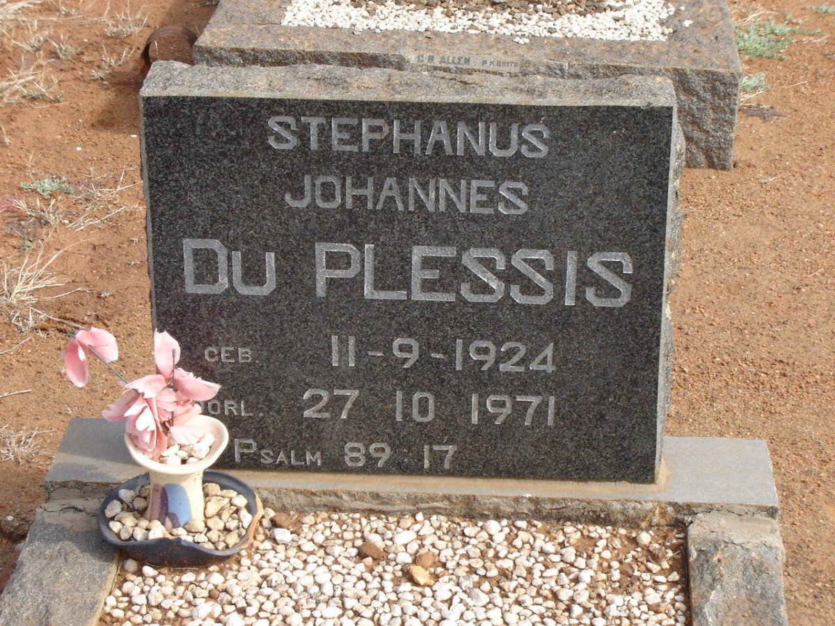 PLESSIS Stephanus Johannes, du 1924-1971