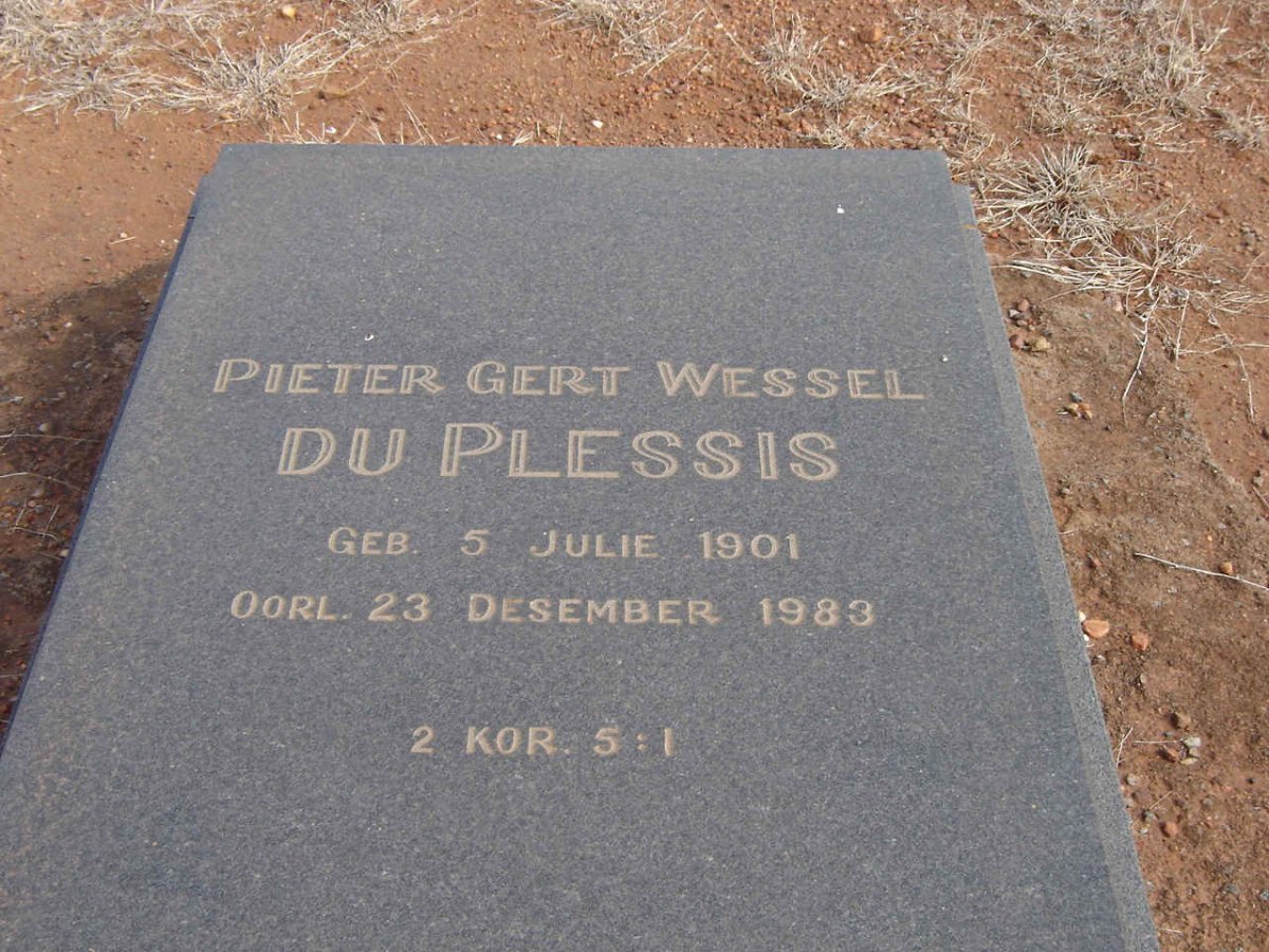 PLESSIS Pieter Gert Wessel, du 1901-1983
