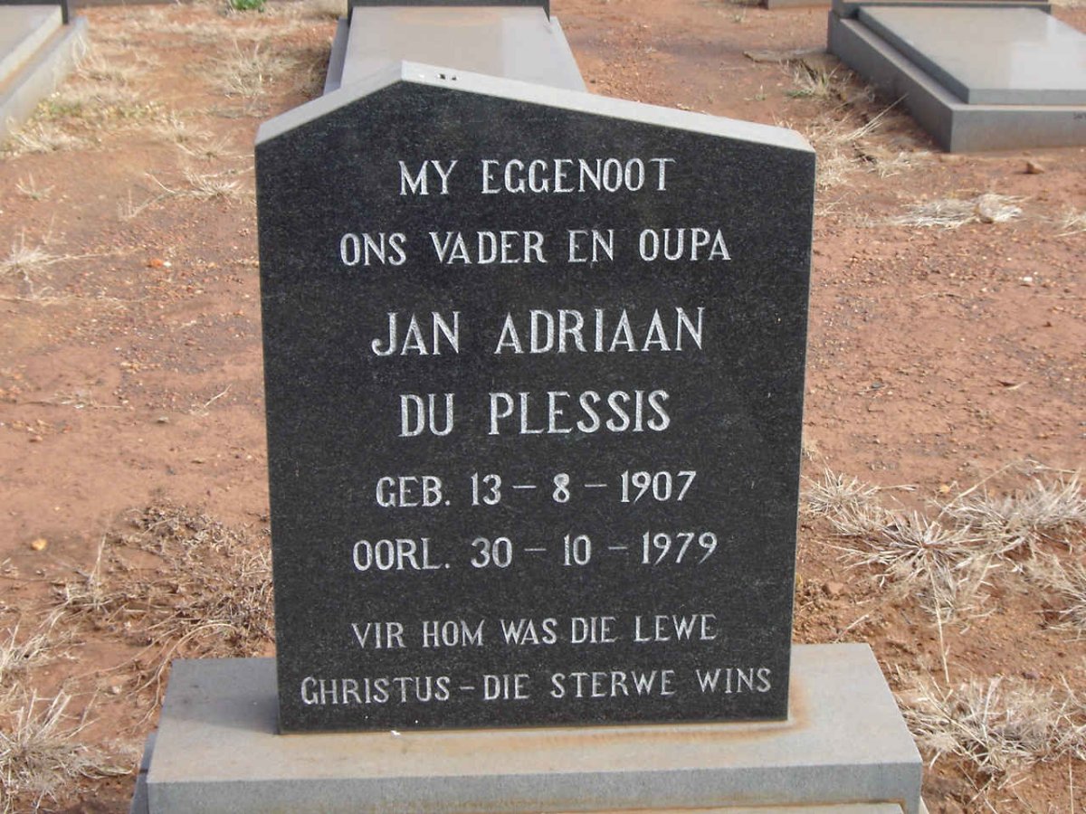 PLESSIS Jan Adriaan, du 1907-1979