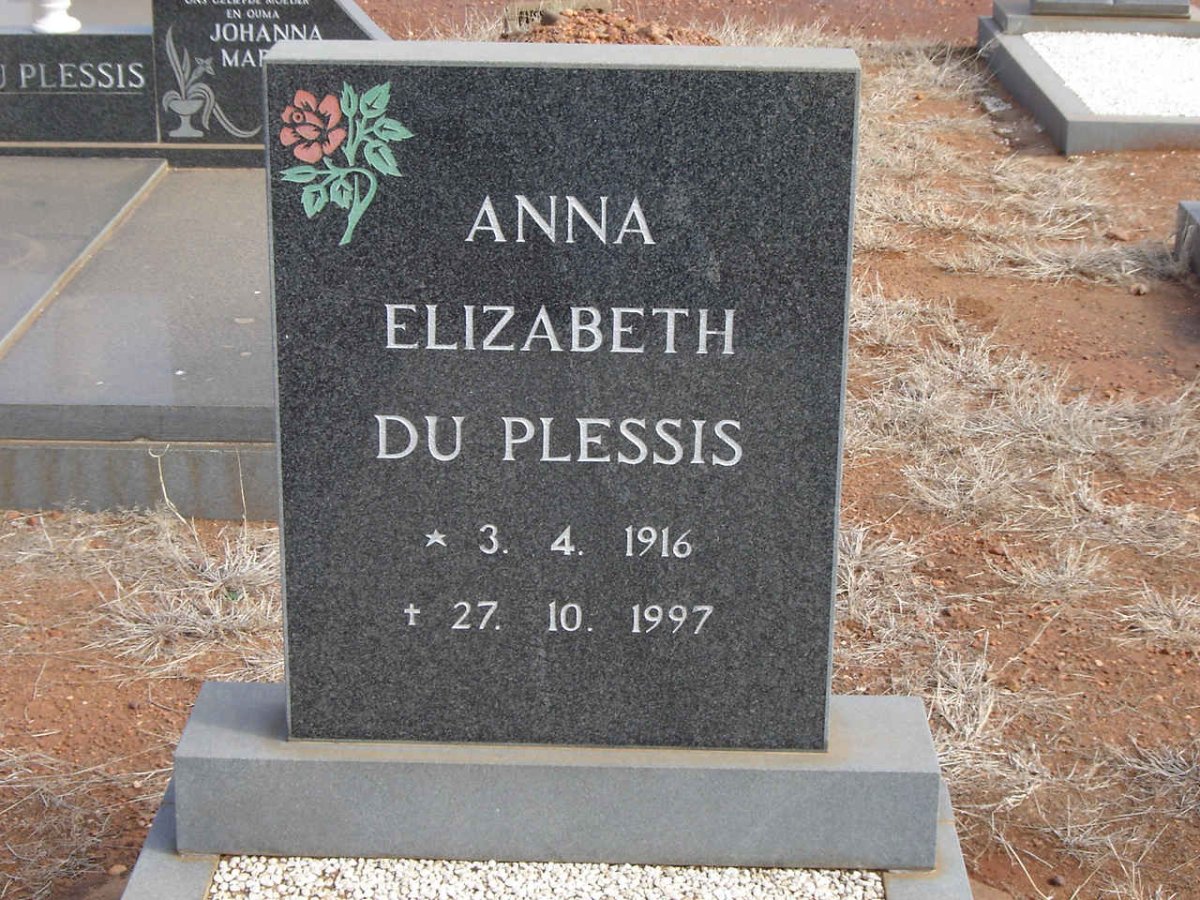 PLESSIS Anna Elizabeth, du 1916-1997