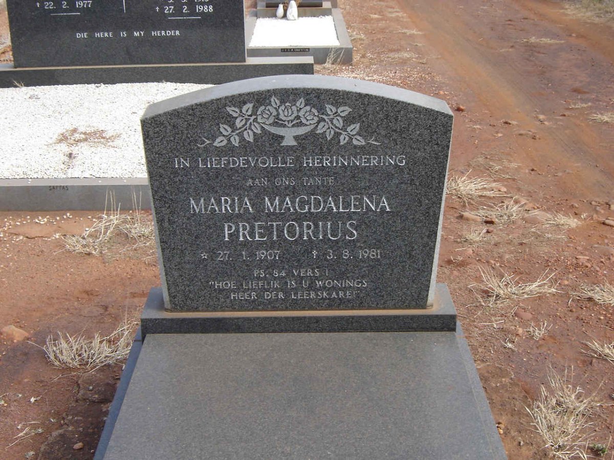 PRETORIUS Maria Magdalena 1907-1981