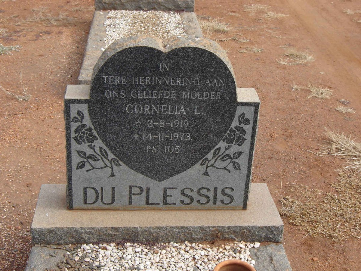 PLESSIS Cornelia L., du 1919-1973