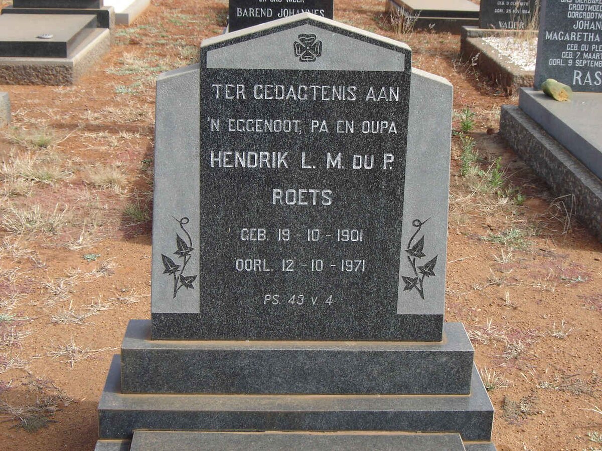 ROETS Hendrik L.M. Du P. 1901-1971