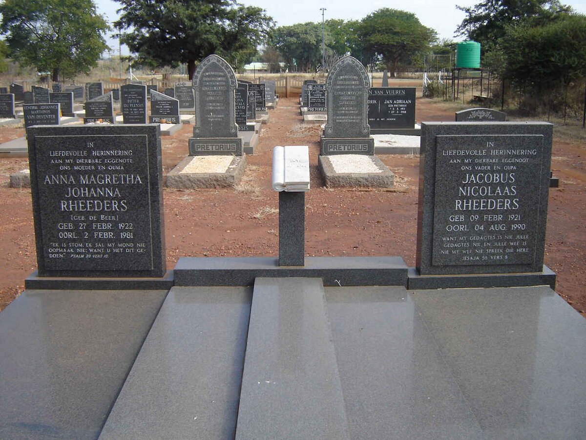 RHEEDERS Jacobus Nicolaas 1921-1990 &amp; Anna Magretha Johanna DE BEER 1922-1981