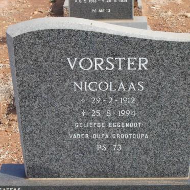 VORSTER Nicolaas 1912-1994