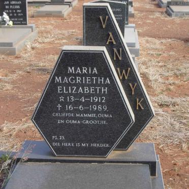 WYK Maria Magrietha Elizabeth, van 1912-1989