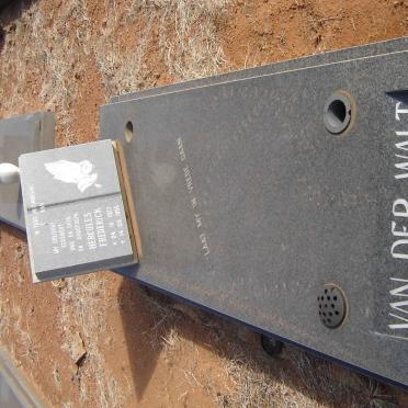 WALT Hercules Frederick, van der 1923-1996