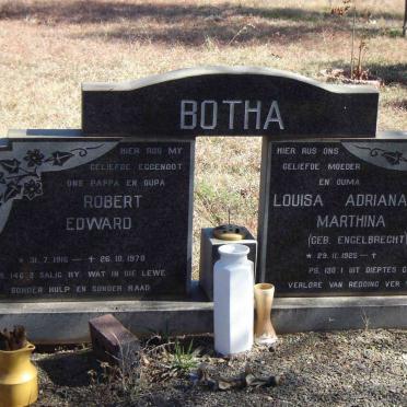 BOTHA Robert Edward 1916-1978 &amp; Louisa Adriana Marthina ENGELBRECHT 1925-