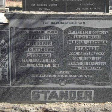 STANDER Hendrik Frederik Marthinus 1870-1949 &amp; Maria Jacoba ENGELBRECHT 1872-1944