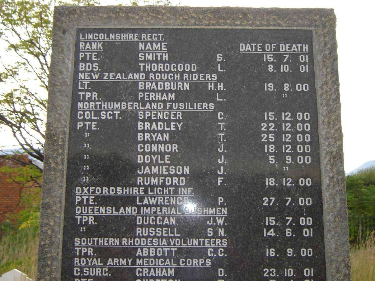 MEMORIAL IN REMEMBRANCE OF FALLEN SOLDIERS 1899-1902  #2