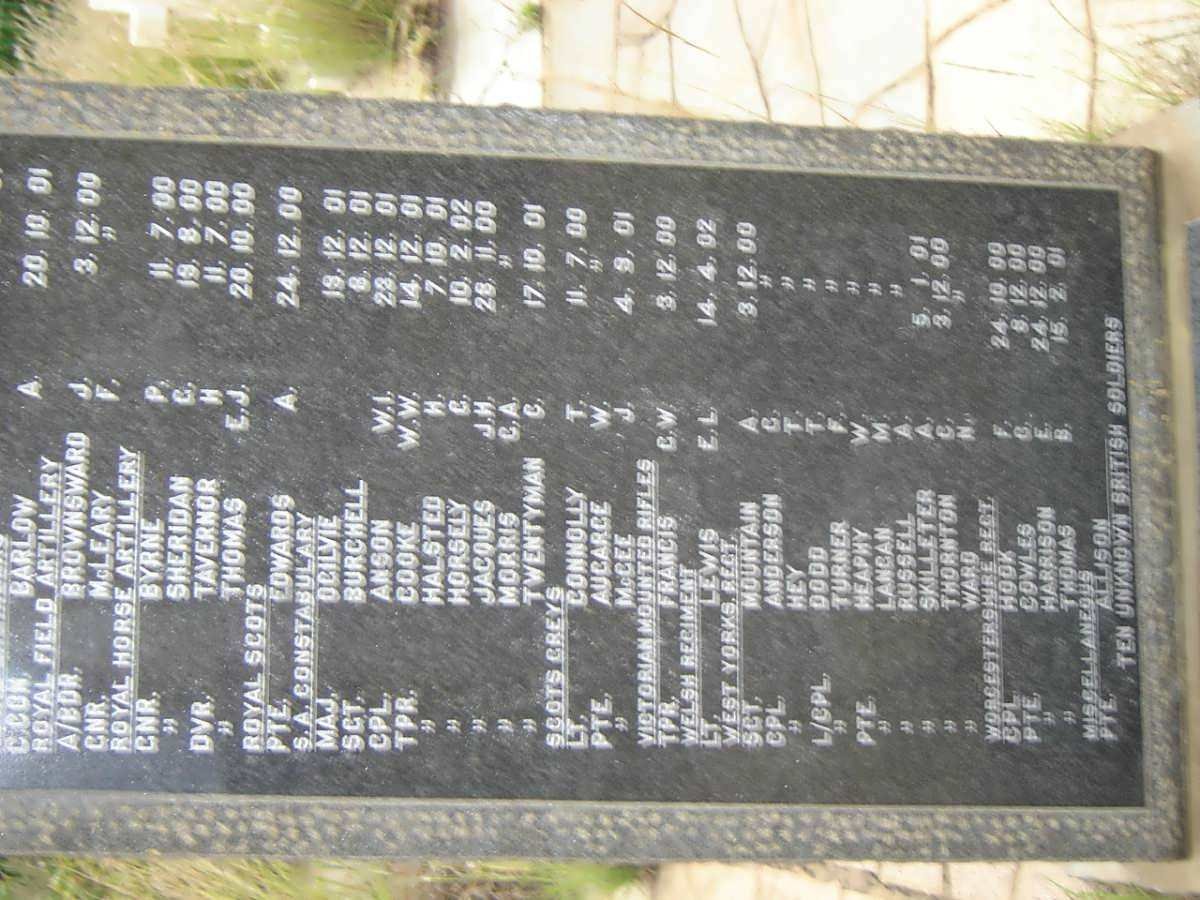 MEMORIAL IN REMEMBRANCE OF FALLEN SOLDIERS 1899-1902  #2