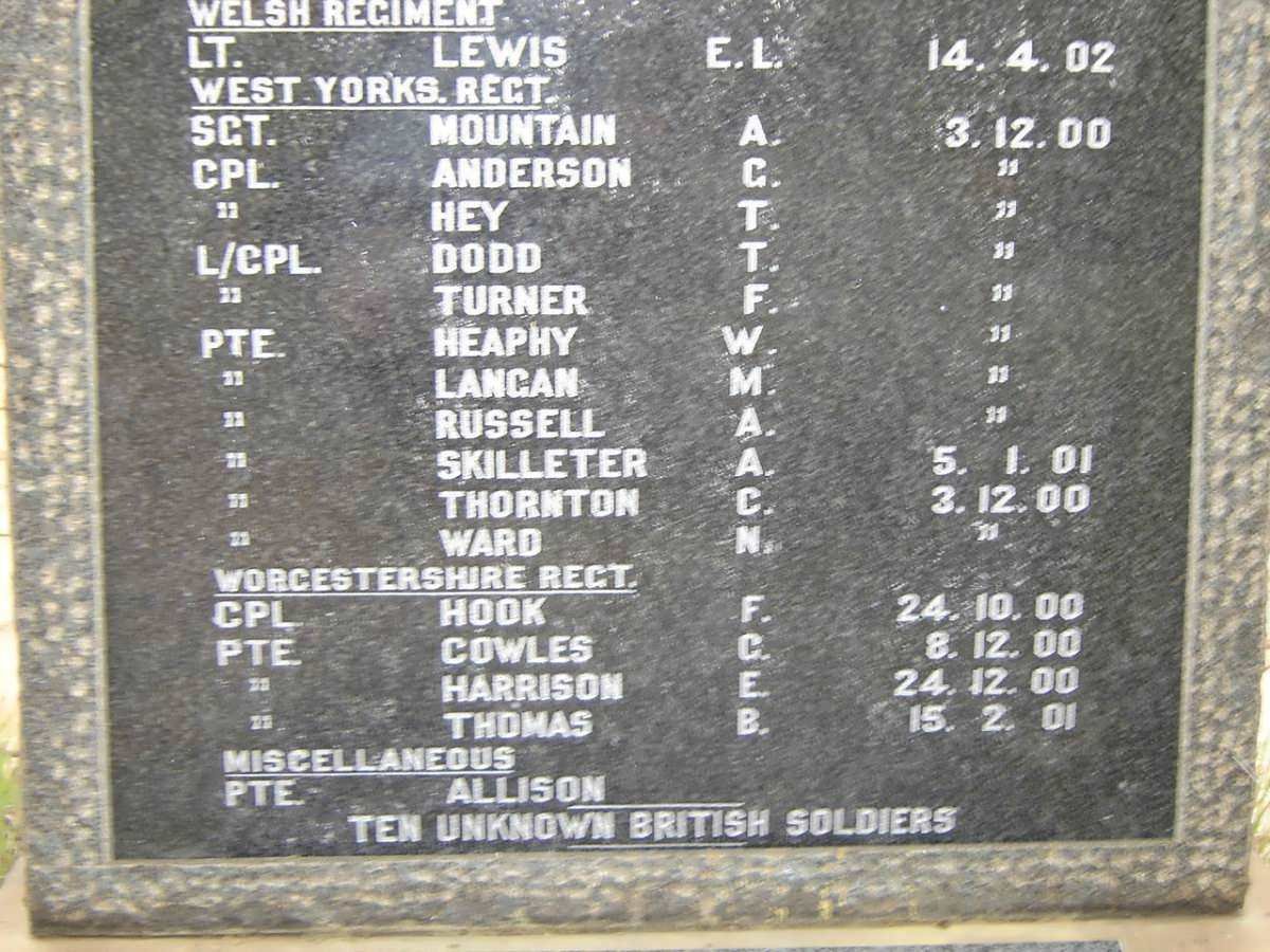 MEMORIAL IN REMEMBRANCE OF FALLEN SOLDIERS 1899-1902  #2