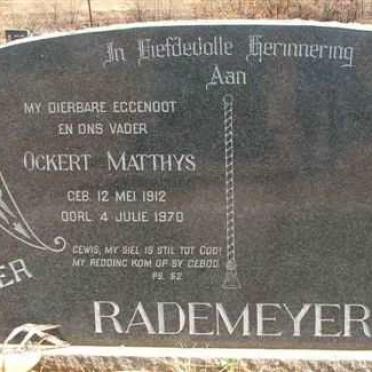 RADEMEYER Ockert Matthys 1912-1970