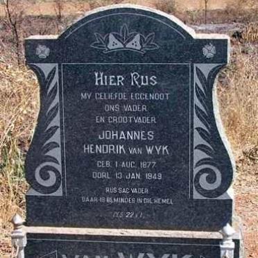 WYK Johannes Hendrik, van 1877-1949