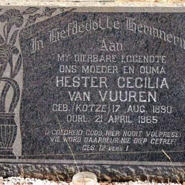 VUUREN Hester Cecilia, van nee KOTZE 1890-1965