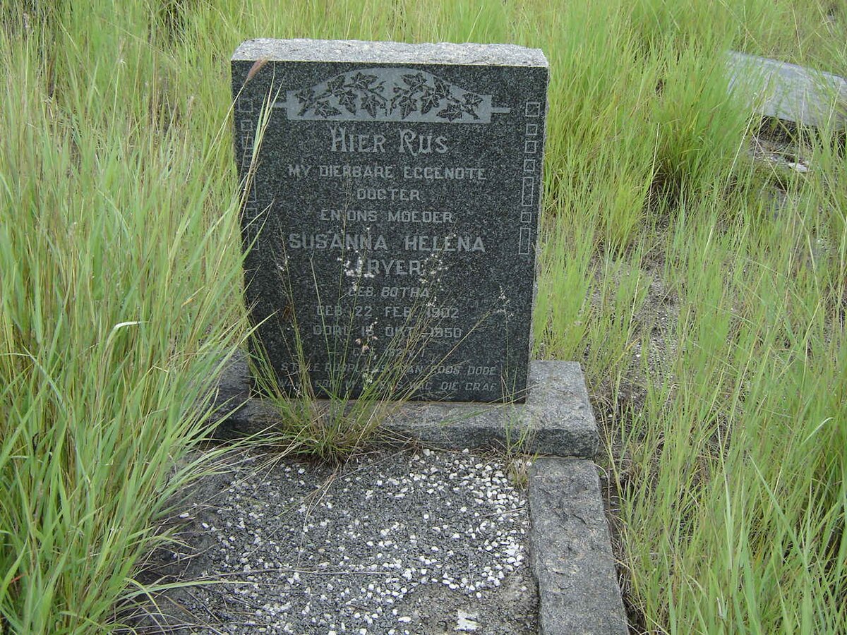 DRYER Susanna Helena nee BOTHA 1902-1950