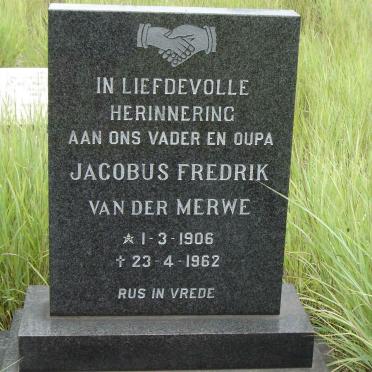 MERWE Jacobus Frederik, van der 1906-1962