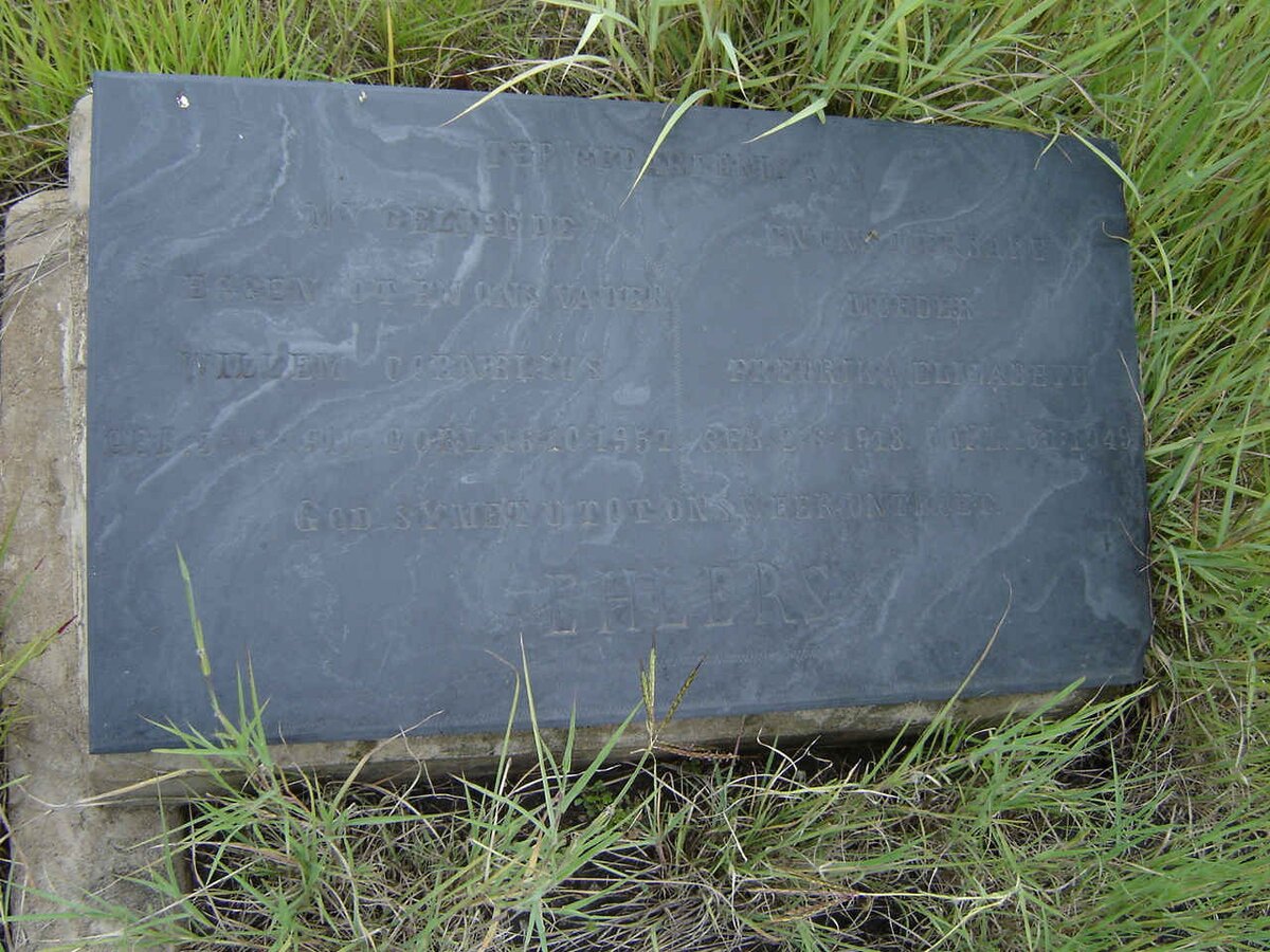EHLERS Willem Cornelius ?-1952 &amp; Elizabeth 1918-1949