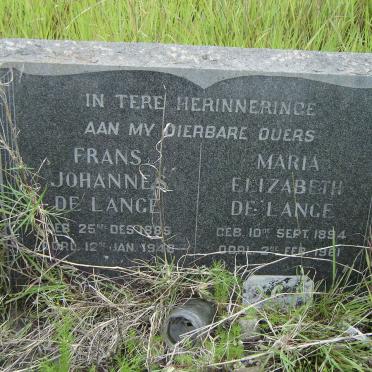 LANGE Frans Johannes, de 1889-1946 &amp; Maria Elizabeth 1894-1961